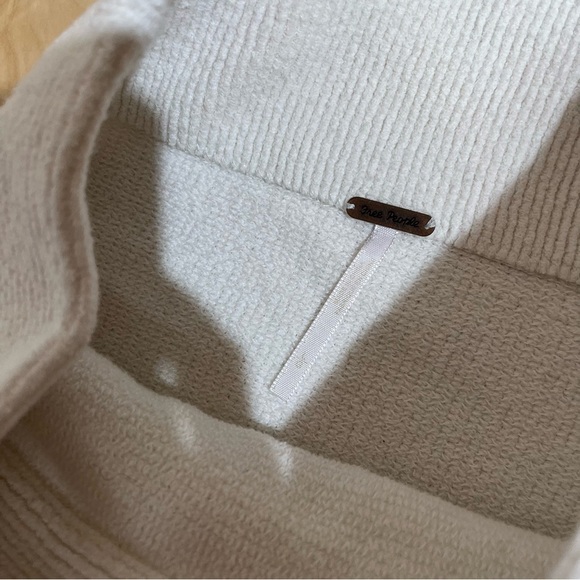 Free People Oversized White Ribbed Tunic Sweater Cowl Neck Womens White XS - Picture 4 of 8